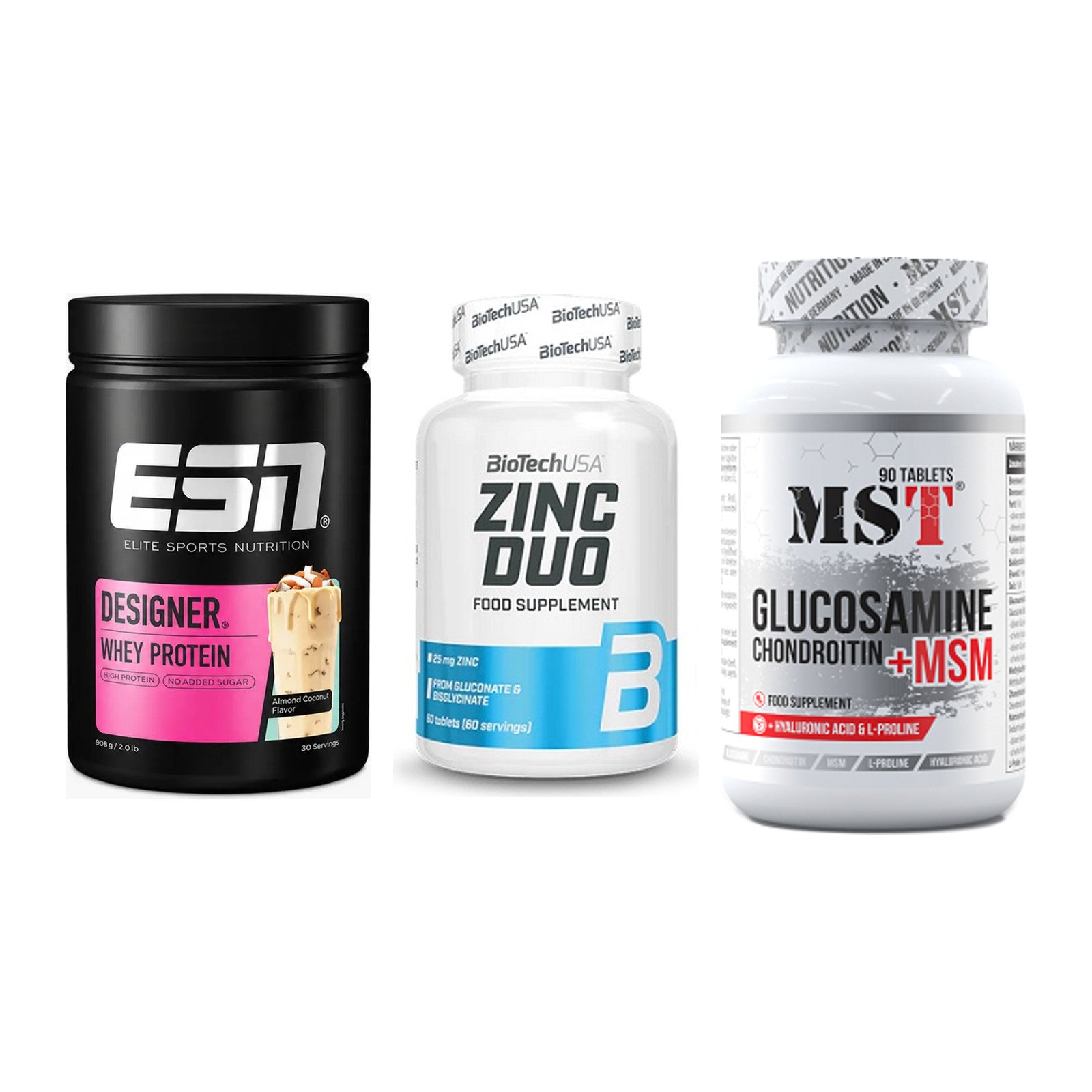 Regenerations-Set: ESN Designer + BioTech Zinc + MST Glucosamine – alle enthaltenen Artikel