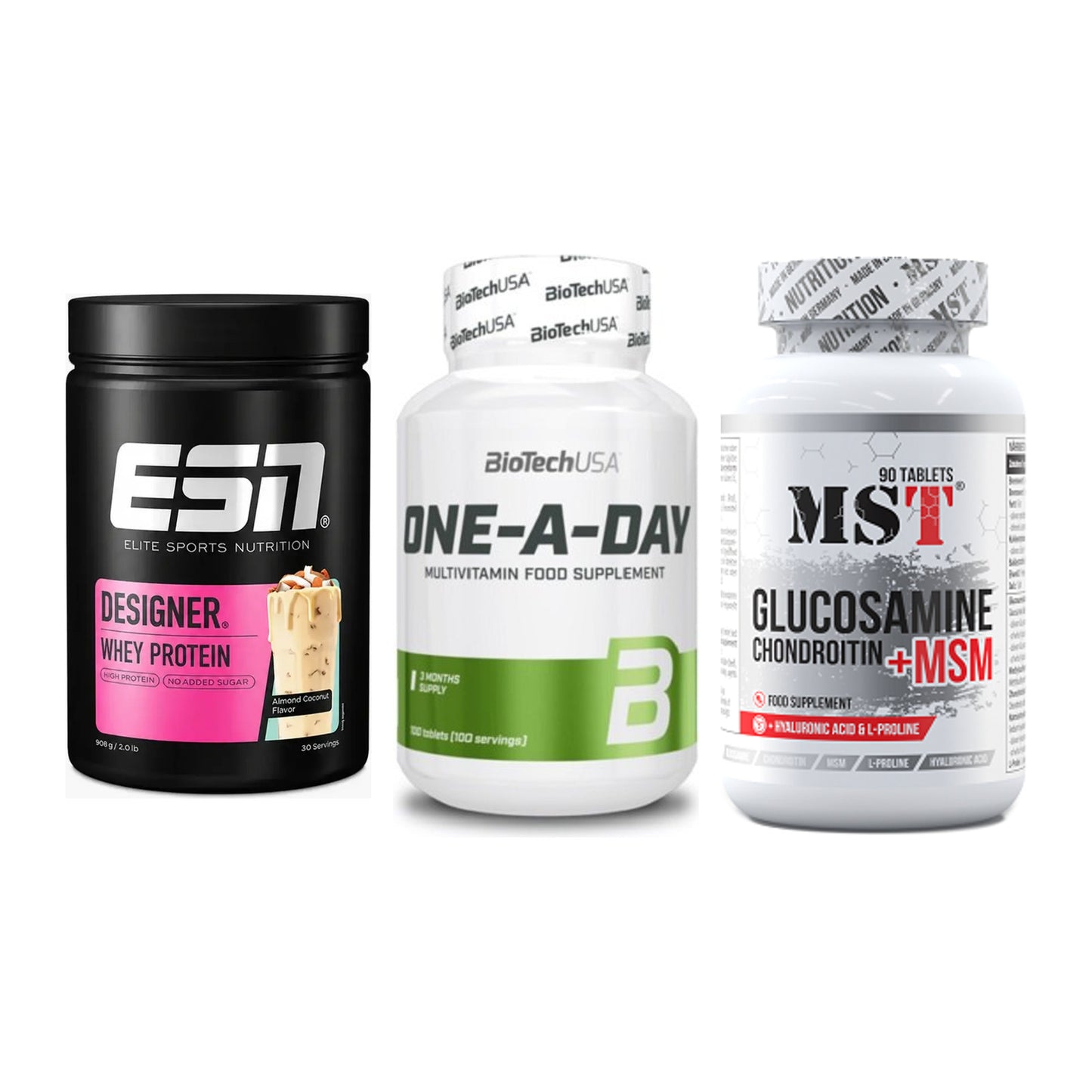 Regenerations-Set: ESN Designer + BioTech One A + MST Glucosamine – alle enthaltenen Artikel