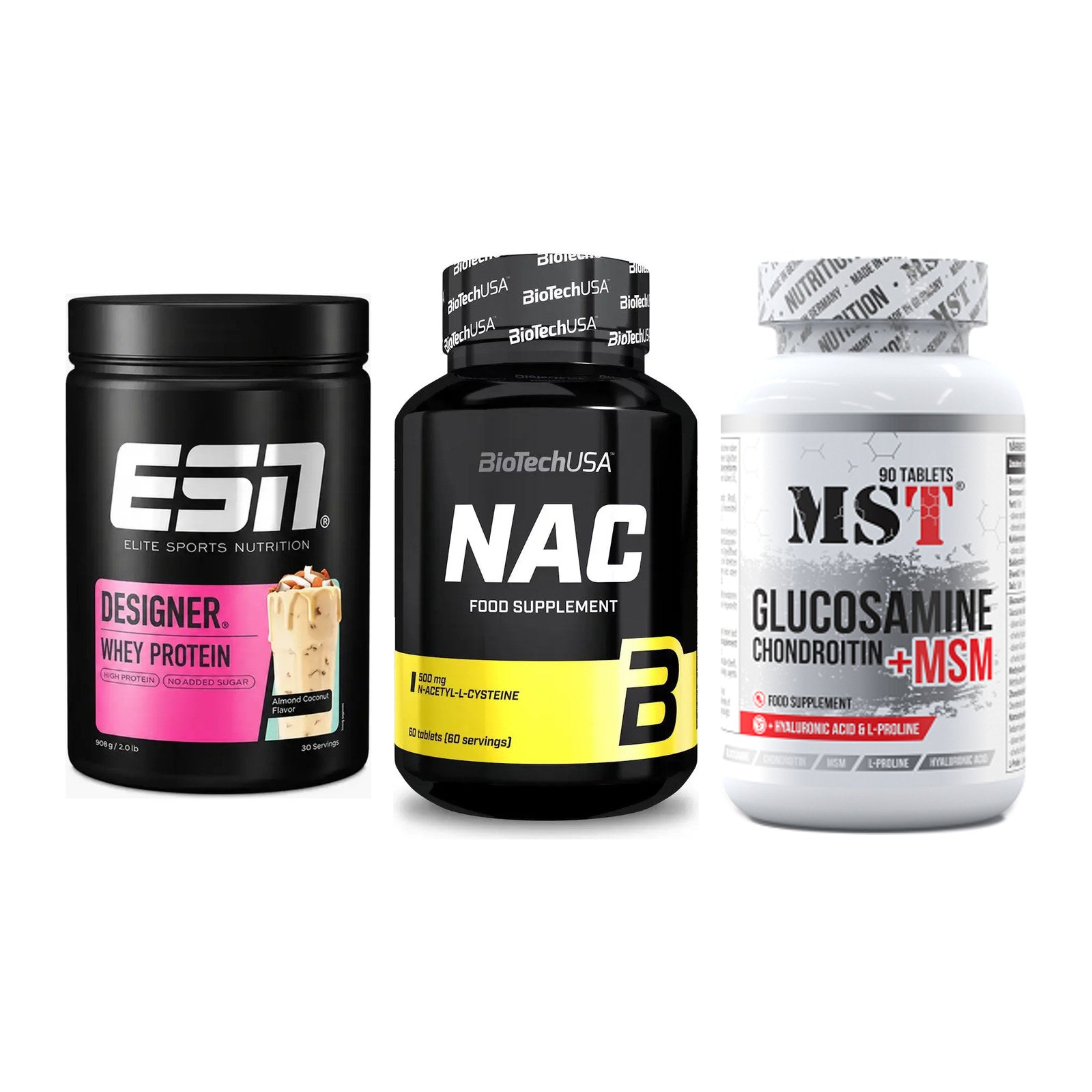 Regenerations-Set: ESN Designer + BioTech NAC + MST Glucosamine – alle enthaltenen Artikel