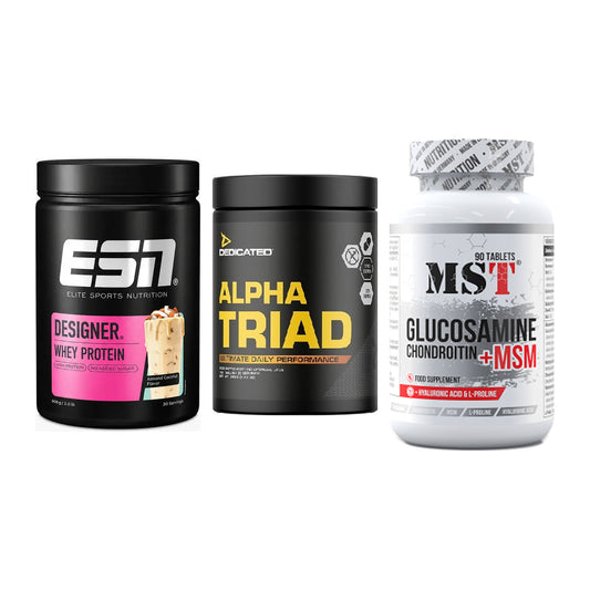 Regenerations-Set: ESN Designer + Dedicated Alpha + MST Glucosamine – alle enthaltenen Artikel