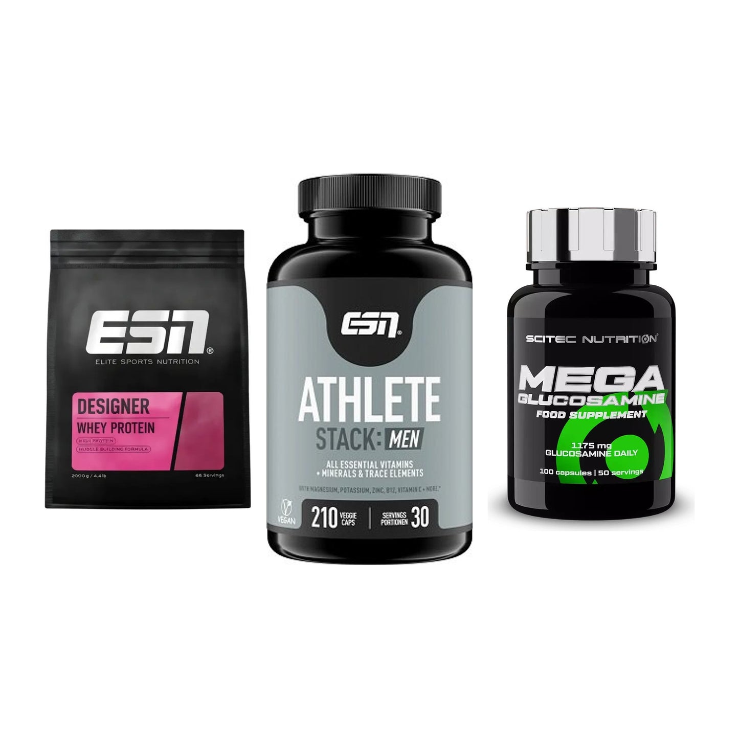 Regenerations-Set: ESN Designer + ESN Athlete + Scitec Mega – alle enthaltenen Artikel