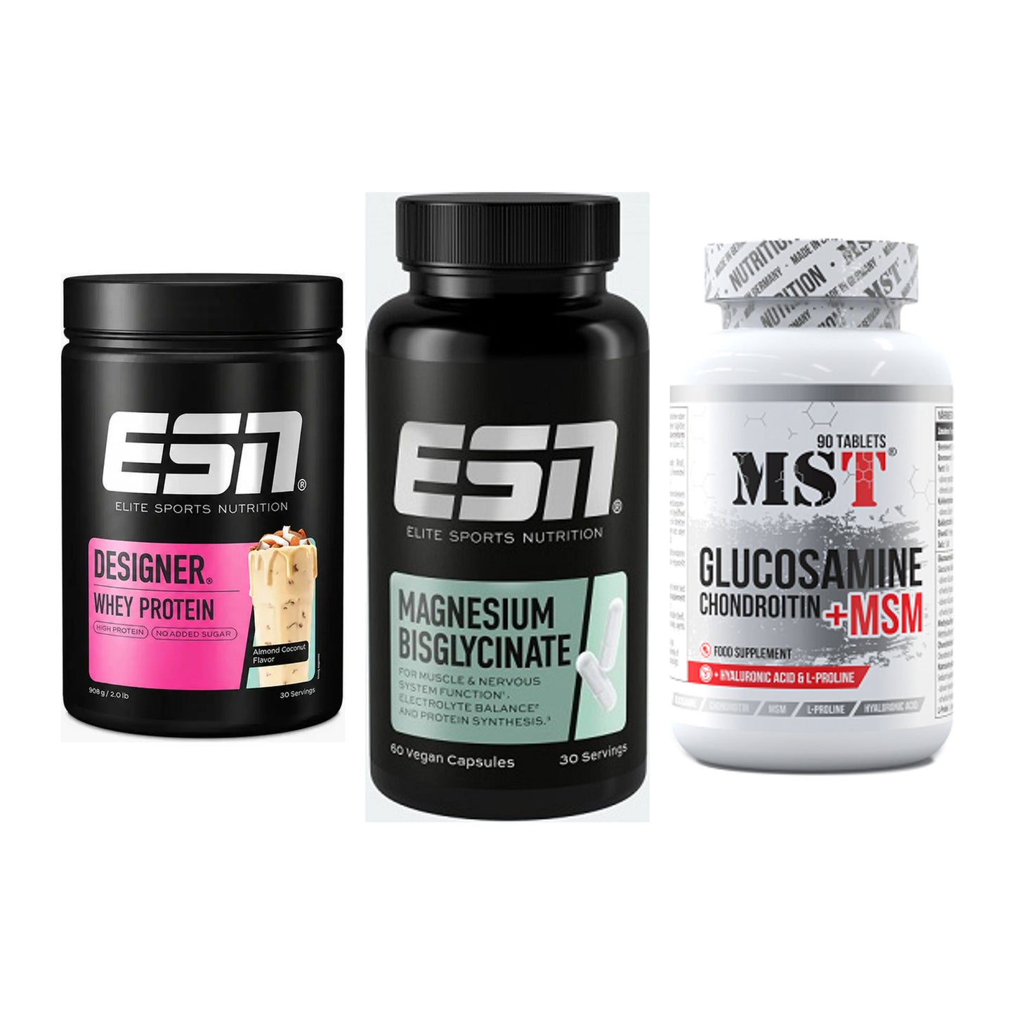 Regenerations-Set: ESN Designer + ESN Magnesium + MST Glucosamine – alle enthaltenen Artikel