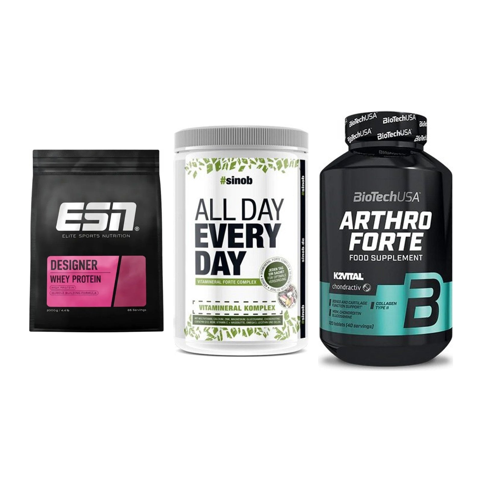 Regenerations-Set: ESN Designer + Sinob All Day + BioTech Arthro – alle enthaltenen Artikel