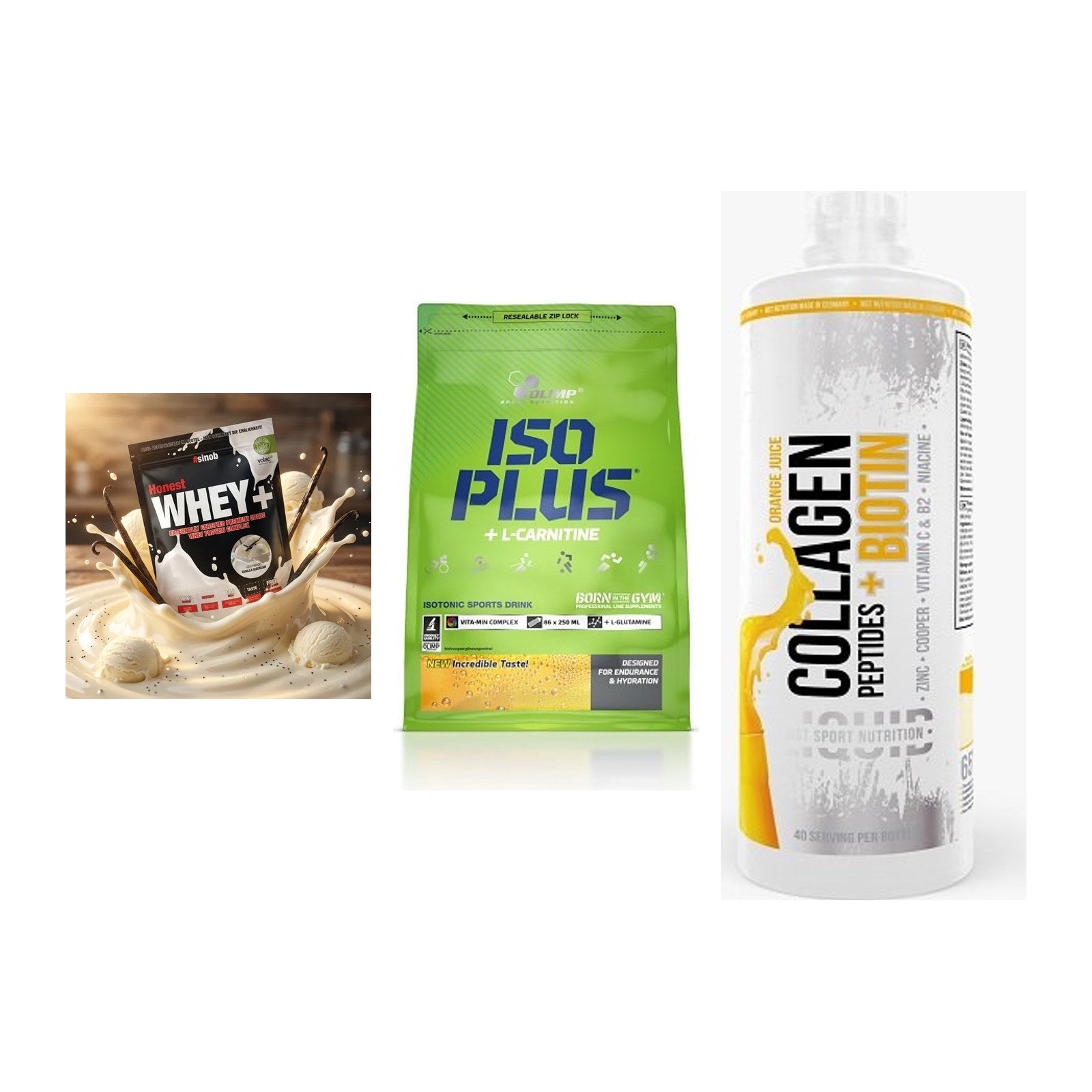 Regenerations-Set: Sinob Honest + Olimp Iso Plus + MST Collagen – alle enthaltenen Artikel