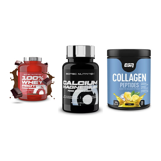 Regenerations-Set: Scitec 100% + Scitec Calcium + ESN Collagen – alle enthaltenen Artikel