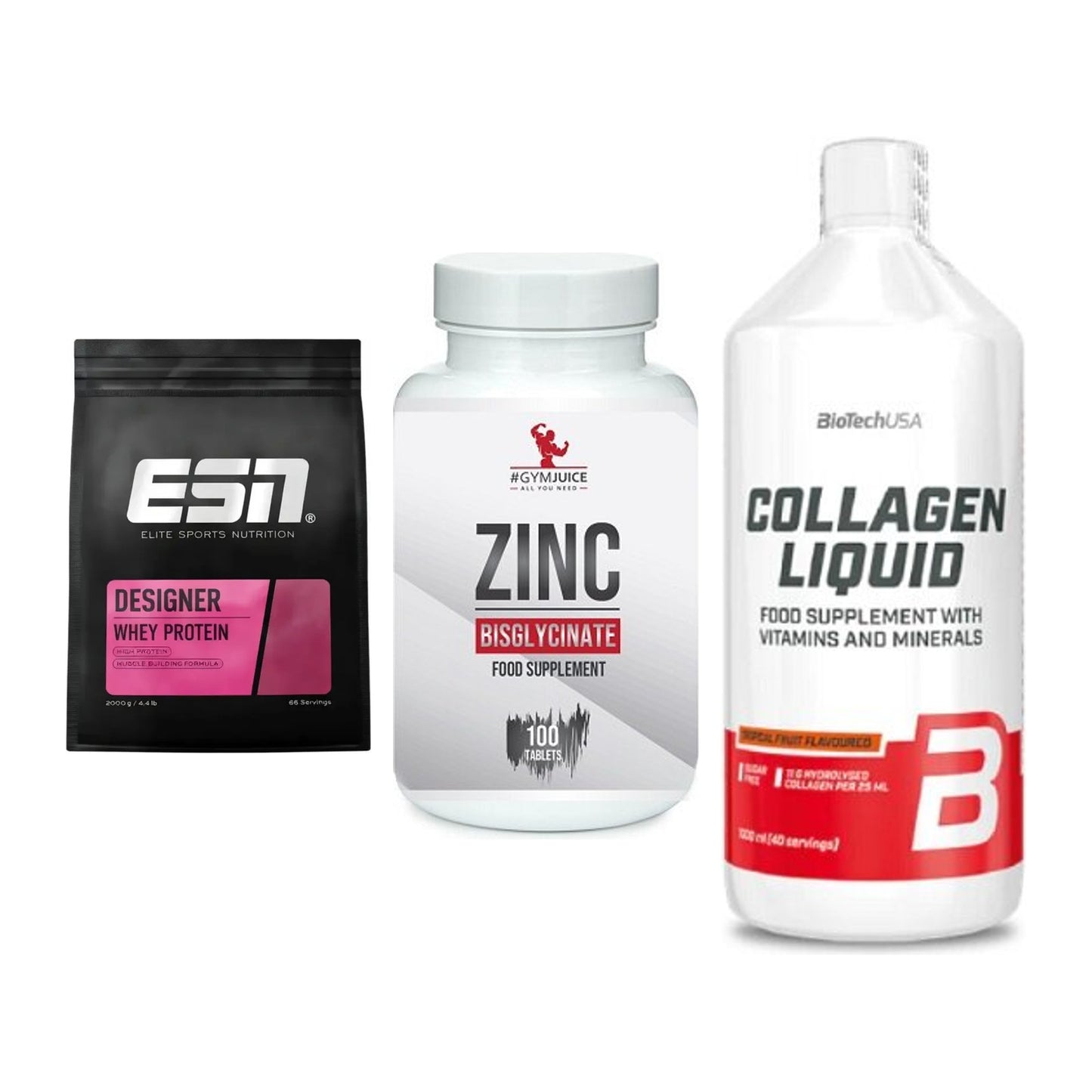 Regenerations-Set: ESN Designer + #GYMJUICE ZINC + BioTech Collage – alle enthaltenen Artikel
