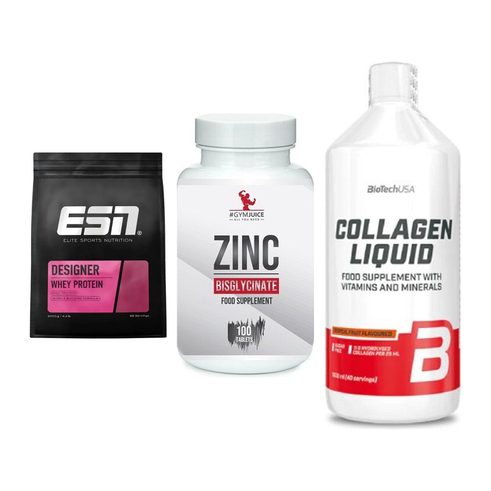 Regenerations-Set: ESN Designer + #GYMJUICE ZINC + BioTech Collage – alle enthaltenen Artikel