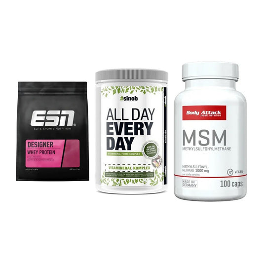 Regenerations-Set: ESN Designer + Sinob All Day + Body Attack MSM – alle enthaltenen Artikel