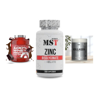 Regenerations-Set: Scitec 100% + MST Zinc + Sinob Kollagen – alle enthaltenen Artikel