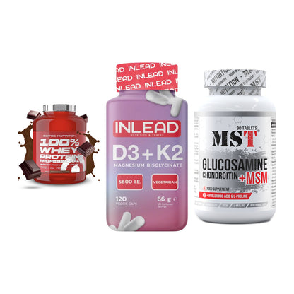Regenerations-Set: Scitec 100% + INLEAD Vitamin + MST Glucosamine – alle enthaltenen Artikel