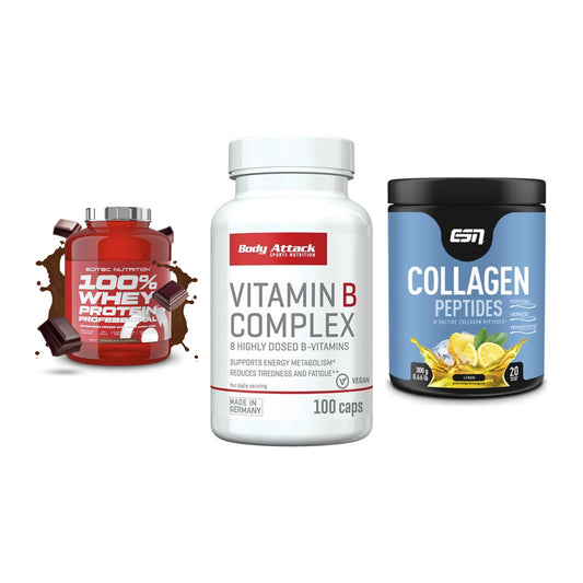 Regenerations-Set: Scitec 100% + Body Attack + ESN Collagen – alle enthaltenen Artikel