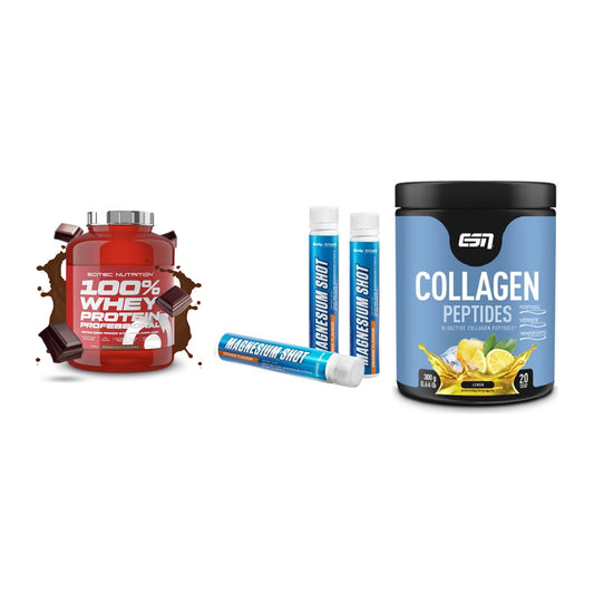 Regenerations-Set: Scitec 100% + Body Attack + ESN Collagen – alle enthaltenen Artikel