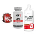 Regenerations-Set: Scitec 100% + MST Zinc + BioTech Collage – alle enthaltenen Artikel