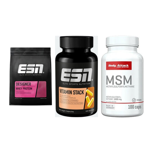 Regenerations-Set: ESN Designer + ESN Vitamin + Body Attack MSM – alle enthaltenen Artikel