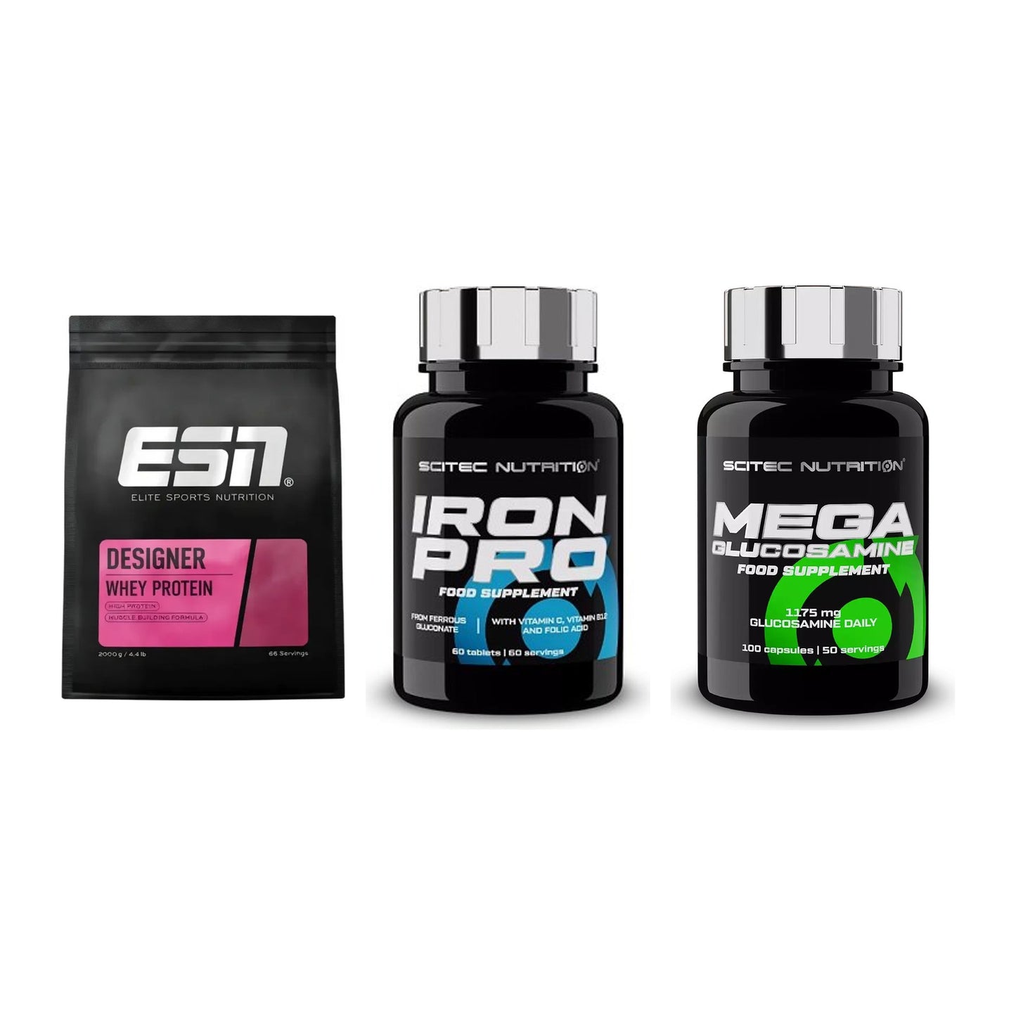 Regenerations-Set: ESN Designer + Scitec Iron Pro + Scitec Mega – alle enthaltenen Artikel
