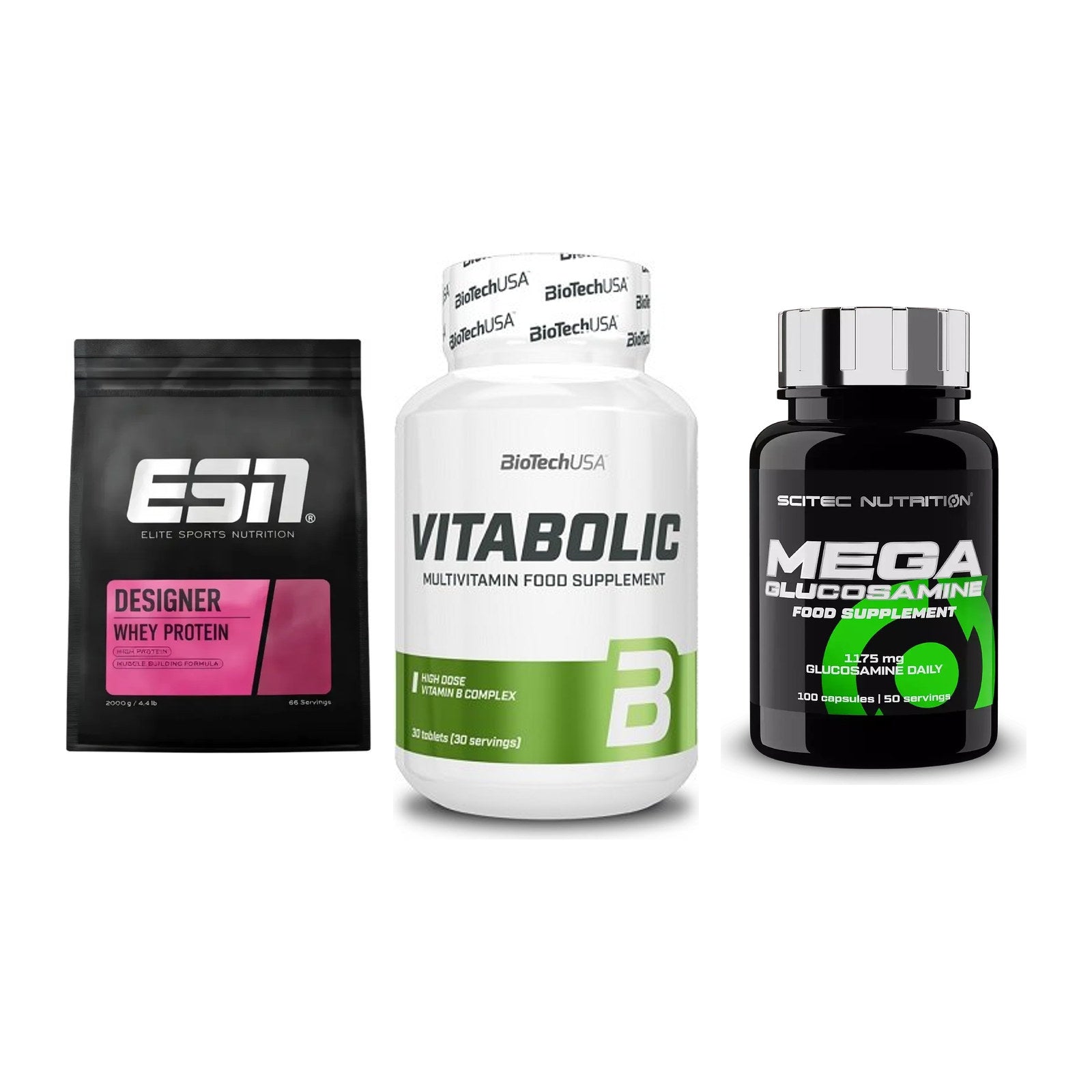 Regenerations-Set: ESN Designer + BioTech Vitabol + Scitec Mega – alle enthaltenen Artikel