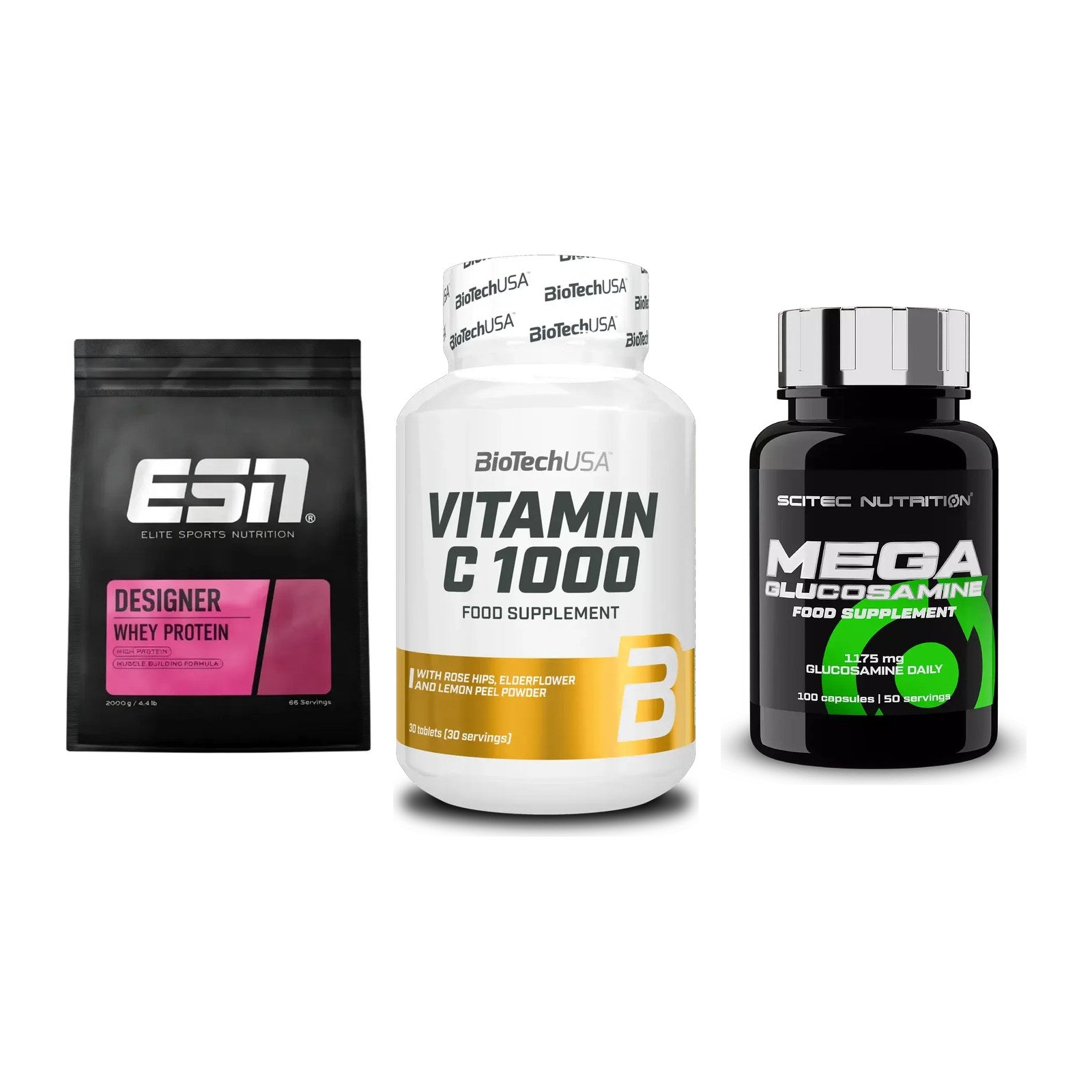 Regenerations-Set: ESN Designer + BioTech Vitamin + Scitec Mega – alle enthaltenen Artikel