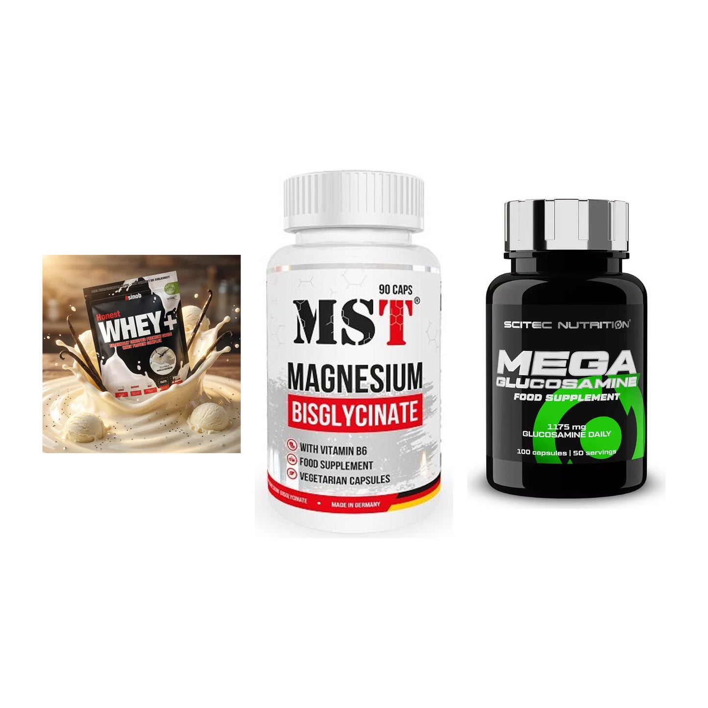 Regenerations-Set: Sinob Honest + MST Magnesium + Scitec Mega – alle enthaltenen Artikel