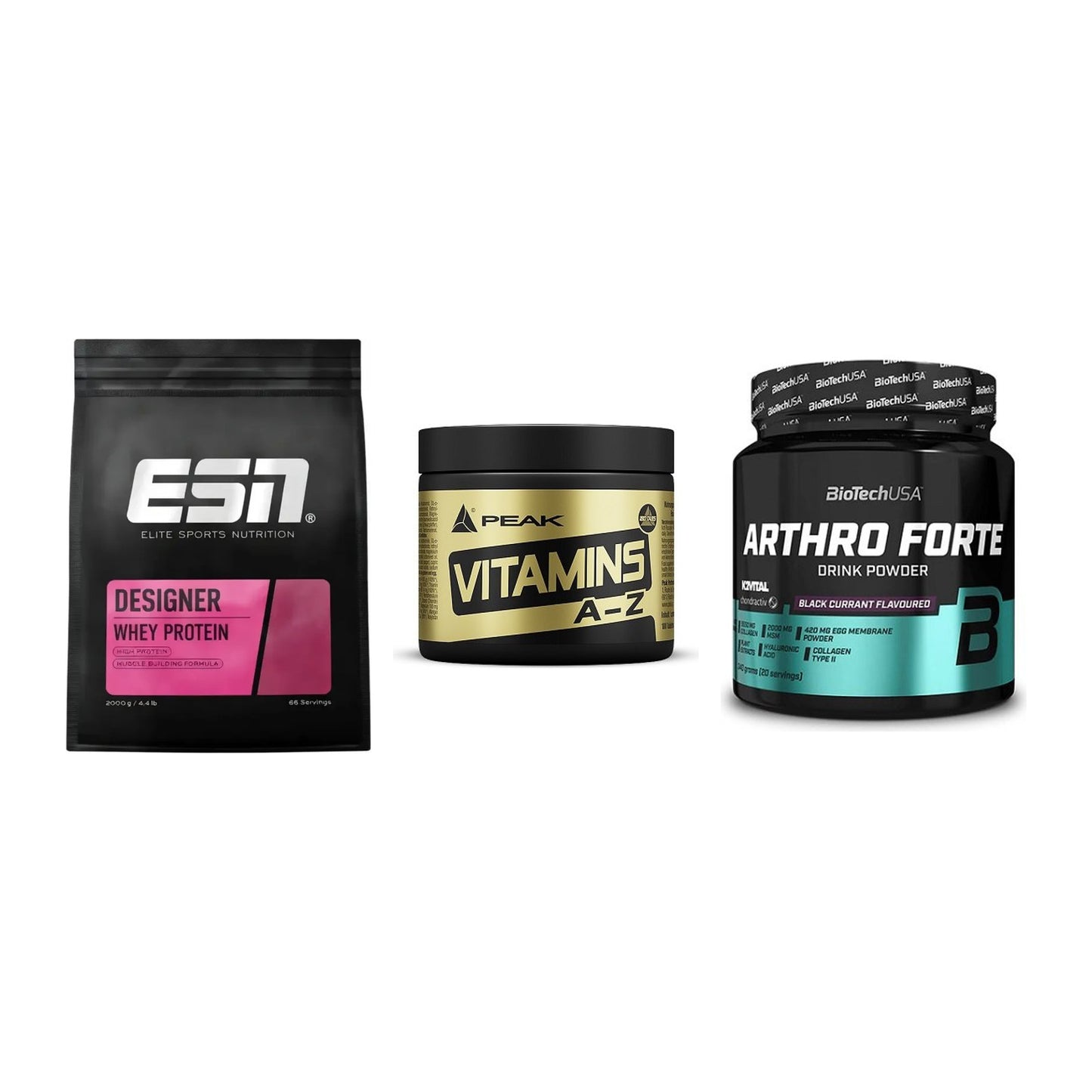 Regenerations-Set: ESN Designer + Peak Vitamin + BioTech Arthro – alle enthaltenen Artikel