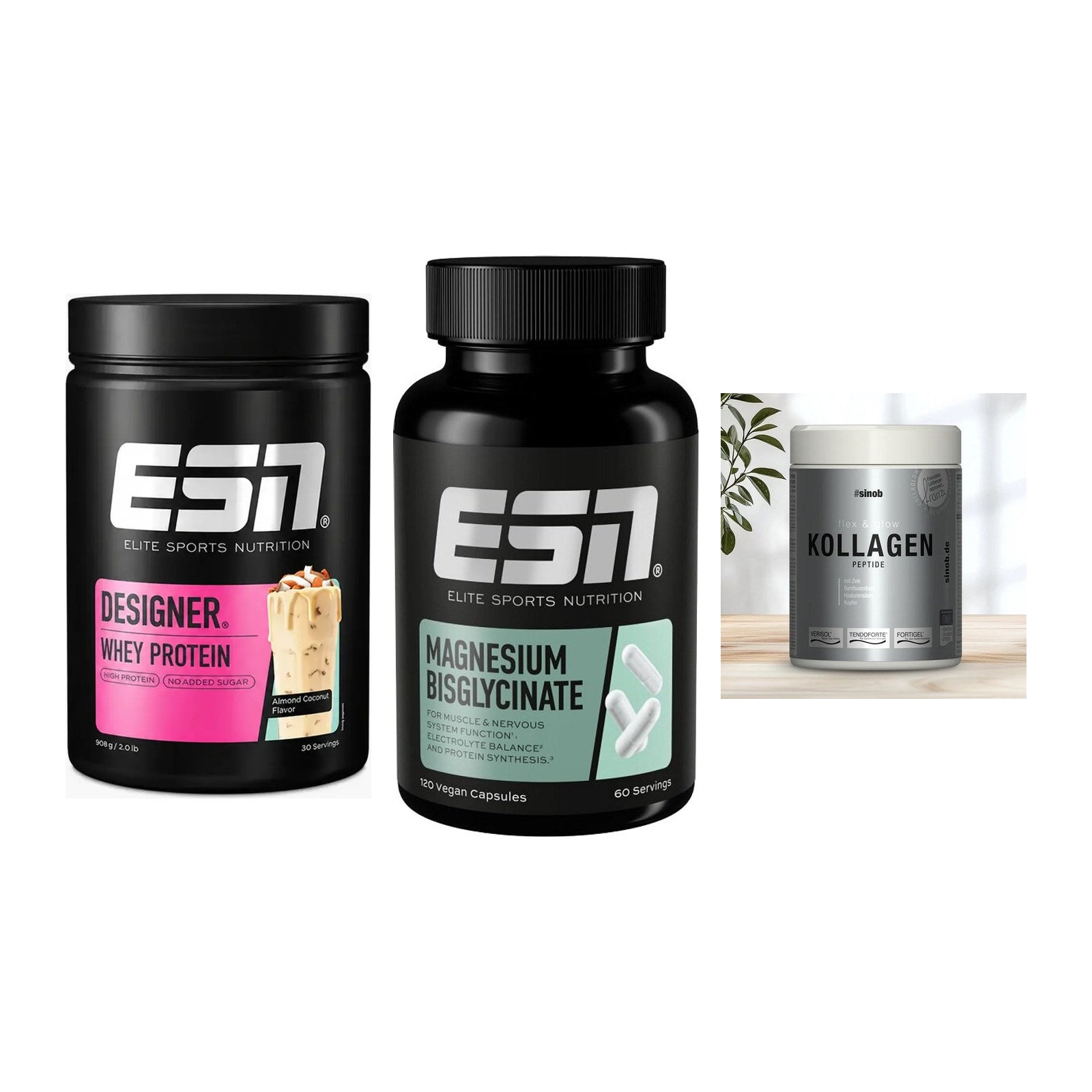 Regenerations-Set: ESN Designer + ESN Magnesium + Sinob Kollagen – alle enthaltenen Artikel