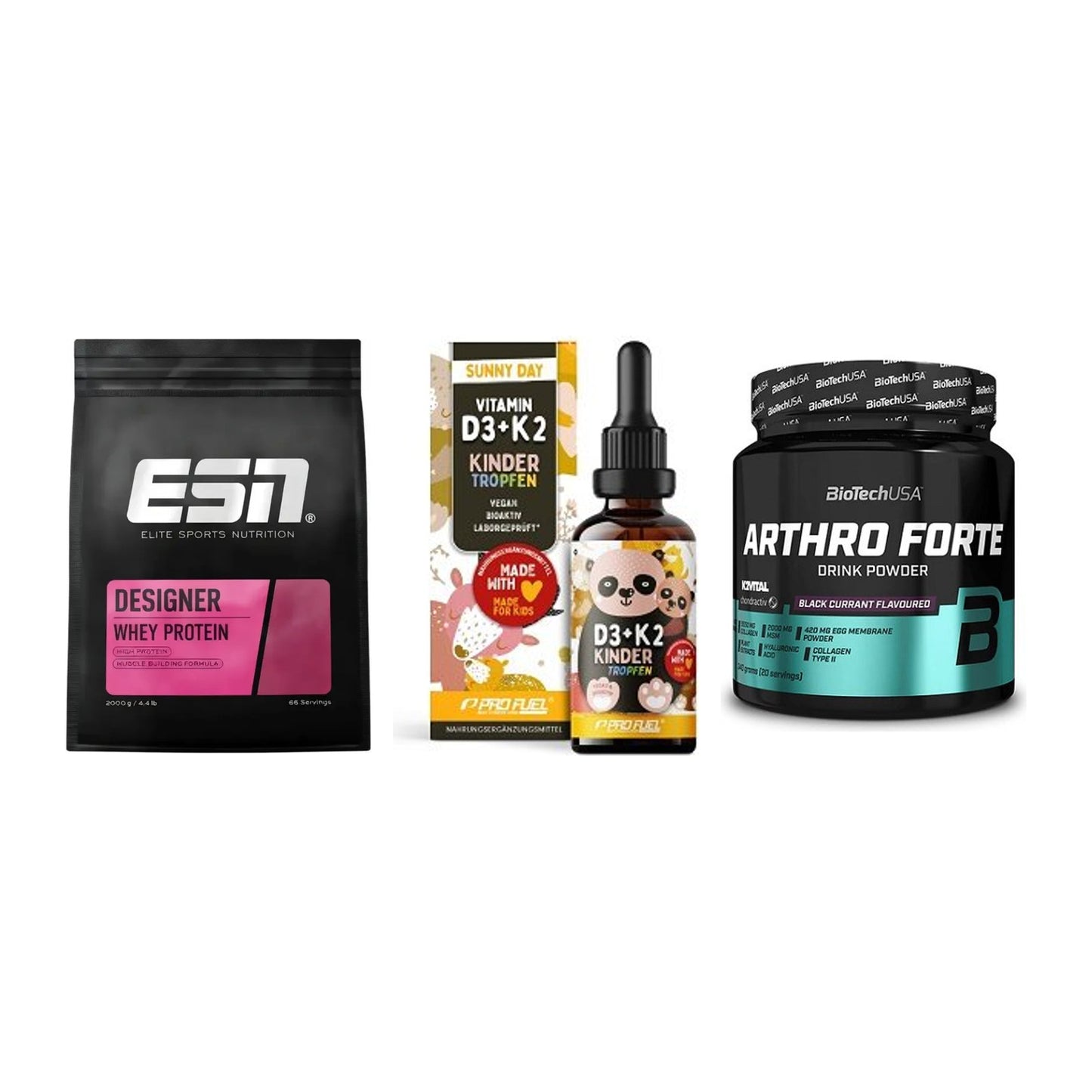 Regenerations-Set: ESN Designer + ProFuel VITAMIN + BioTech Arthro – alle enthaltenen Artikel