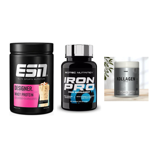 Regenerations-Set: ESN Designer + Scitec Iron Pro + Sinob Kollagen – alle enthaltenen Artikel