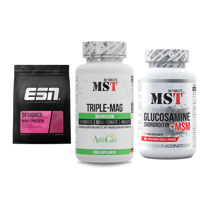 Regenerations-Set: ESN Designer + MST Tripple Mag + MST Glucosamine – alle enthaltenen Artikel