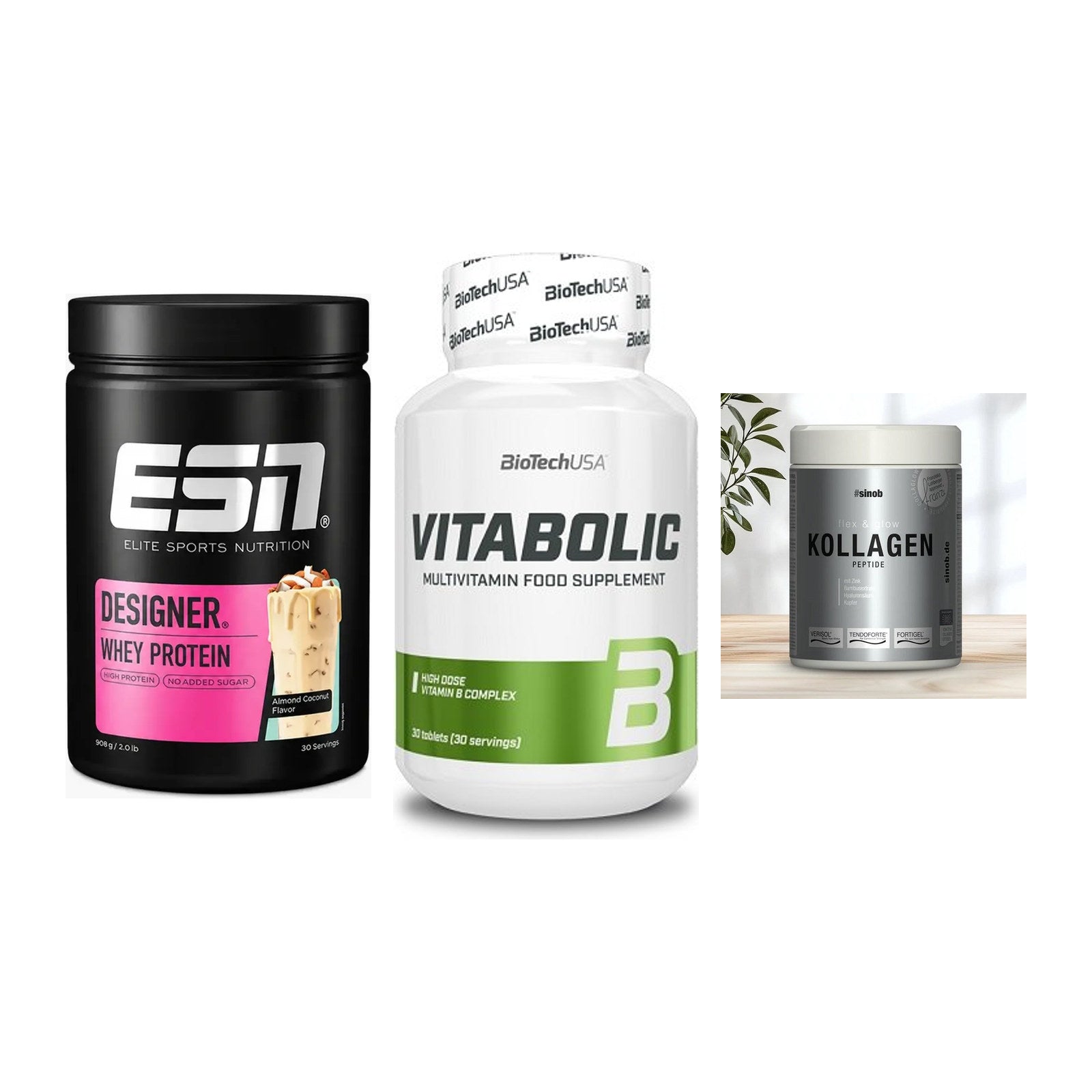 Regenerations-Set: ESN Designer + BioTech Vitabol + Sinob Kollagen – alle enthaltenen Artikel