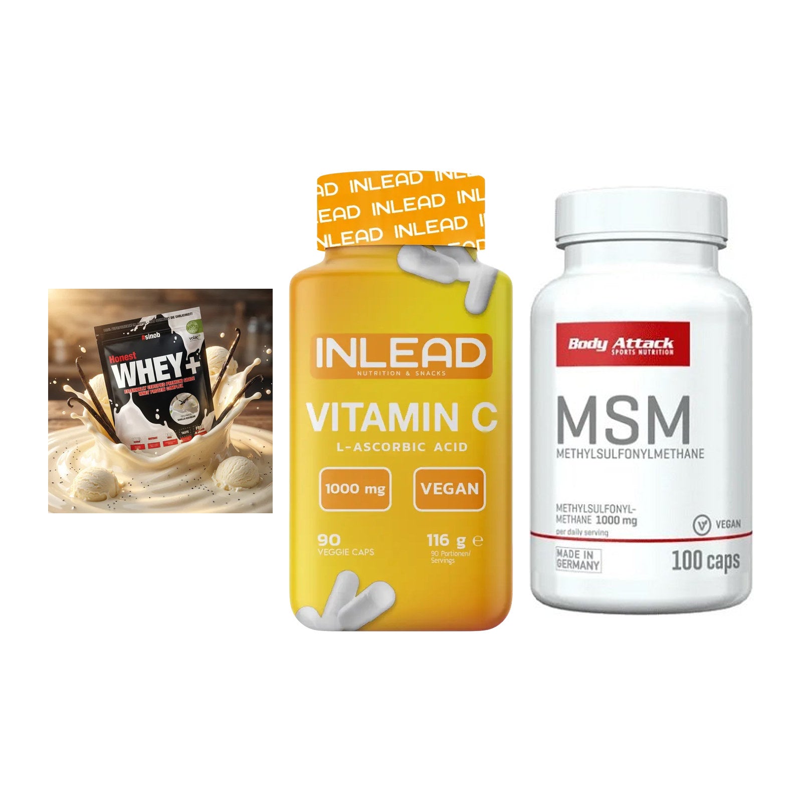 Regenerations-Set: Sinob Honest + INLEAD Vitamin + Body Attack MSM – alle enthaltenen Artikel