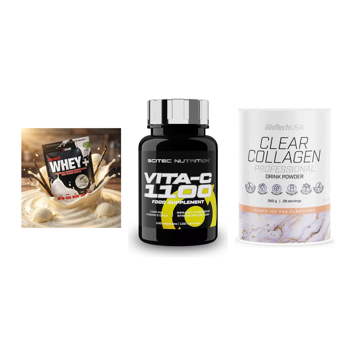 Regenerations-Set: Sinob Honest + Scitec Vitamin + BioTech Clear – alle enthaltenen Artikel