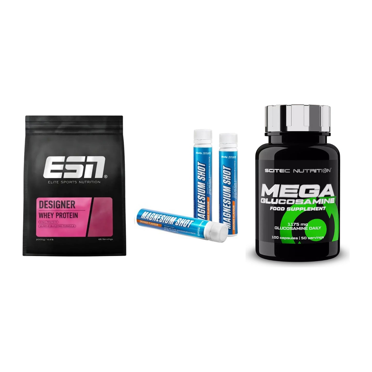 Regenerations-Set: ESN Designer + Body Attack + Scitec Mega – alle enthaltenen Artikel