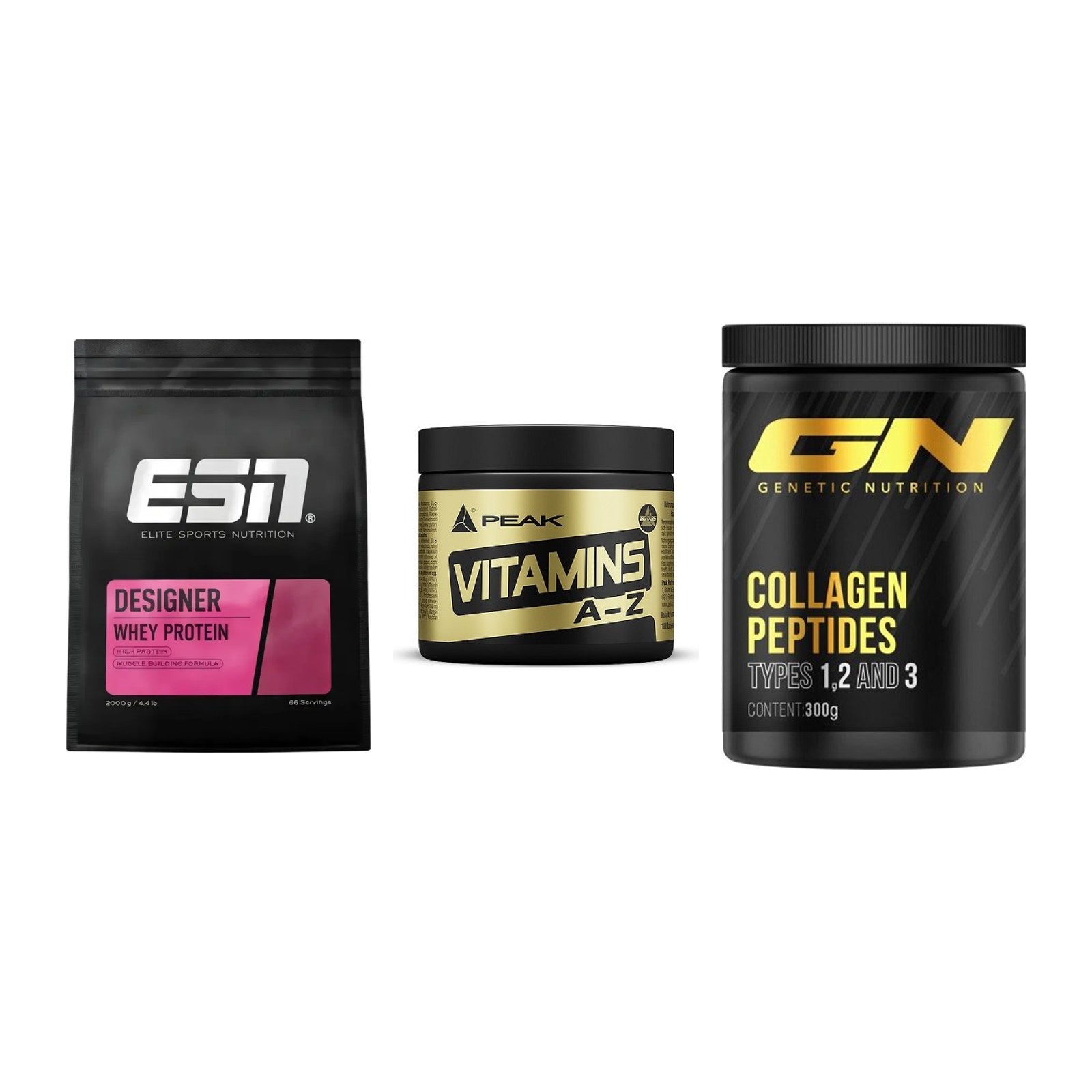 Regenerations-Set: ESN Designer + Peak Vitamin + GN Peptan – alle enthaltenen Artikel