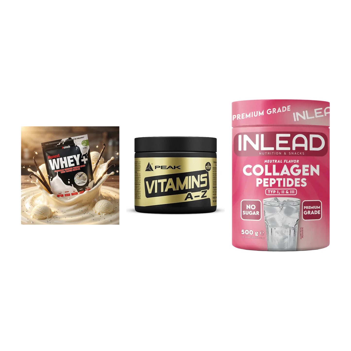 Regenerations-Set: Sinob Honest + Peak Vitamin + INLEAD Collagen – alle enthaltenen Artikel