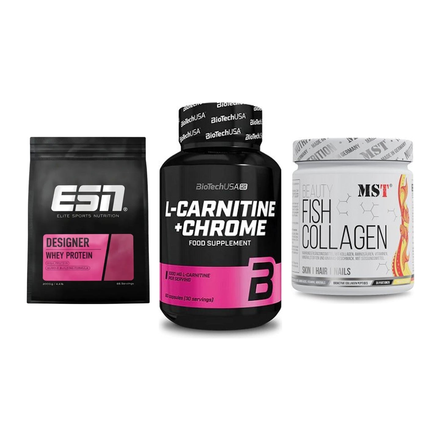 Regenerations-Set: ESN Designer + BioTech L-Carni + MST Beauty Fish – alle enthaltenen Artikel