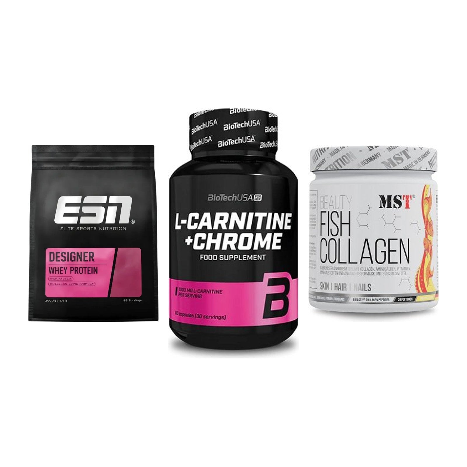 Regenerations-Set: ESN Designer + BioTech L-Carni + MST Beauty Fish – alle enthaltenen Artikel