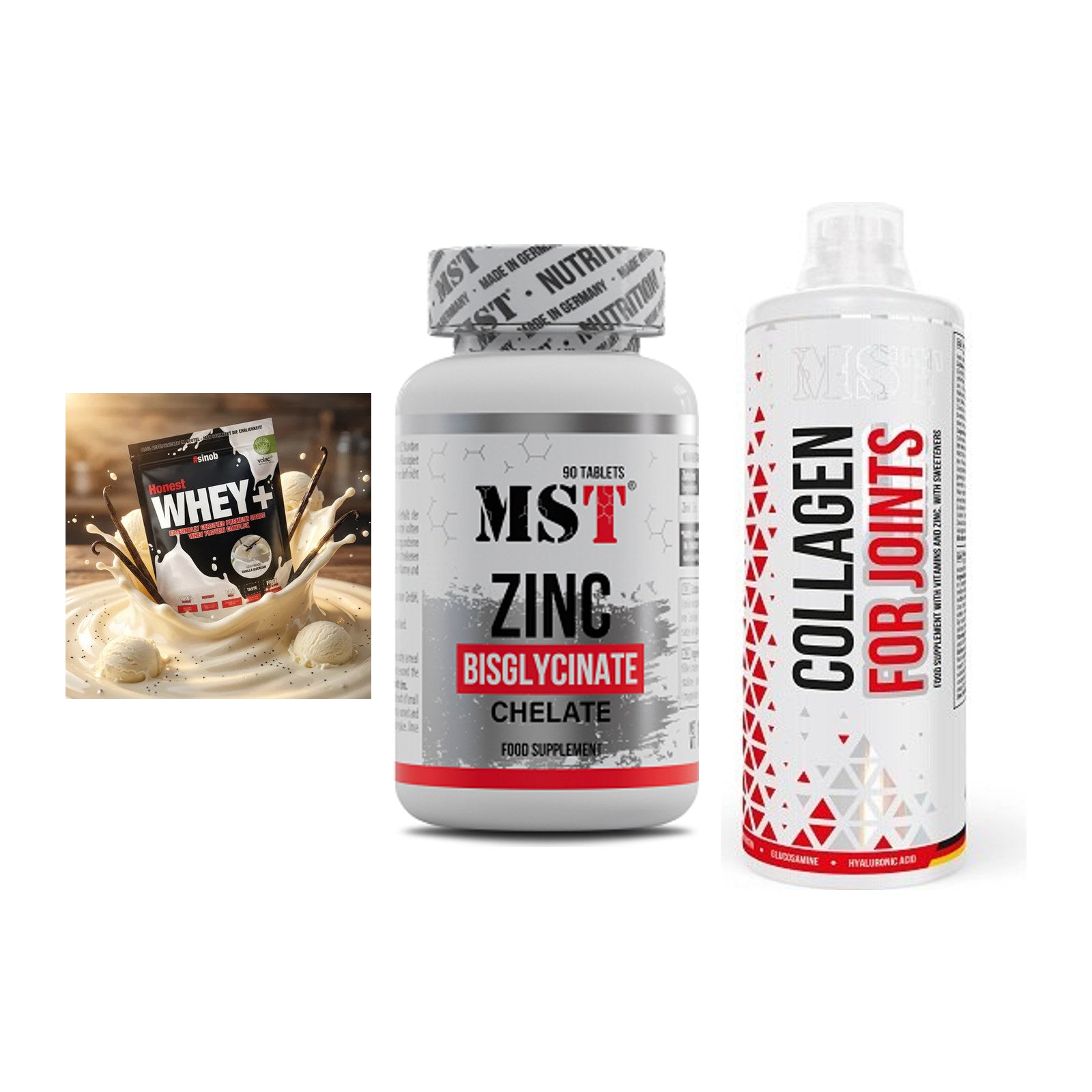 Regenerations-Set: Sinob Honest + MST Zinc + MST Collagen – alle enthaltenen Artikel