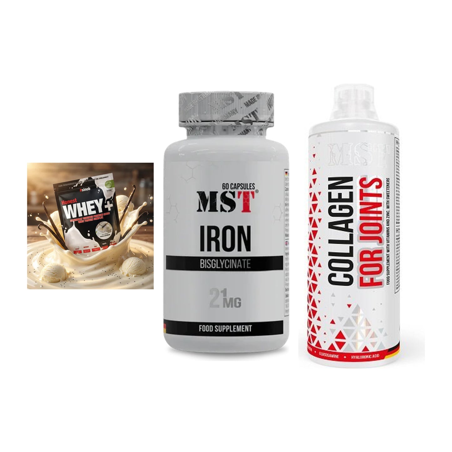 Regenerations-Set: Sinob Honest + MST Iron + MST Collagen – alle enthaltenen Artikel