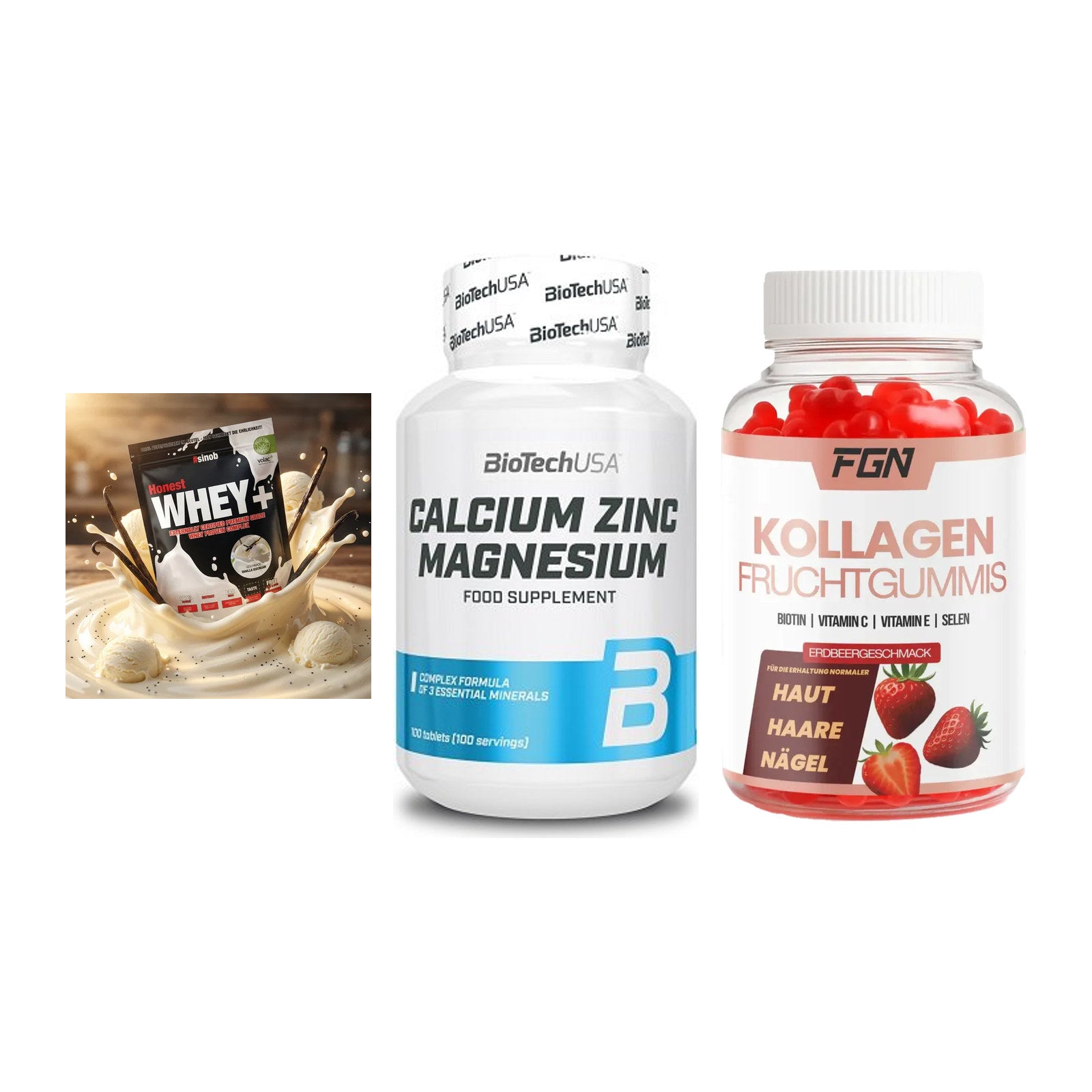 Regenerations-Set: Sinob Honest + BioTech Calcium + FGN Kollagen 60 – alle enthaltenen Artikel