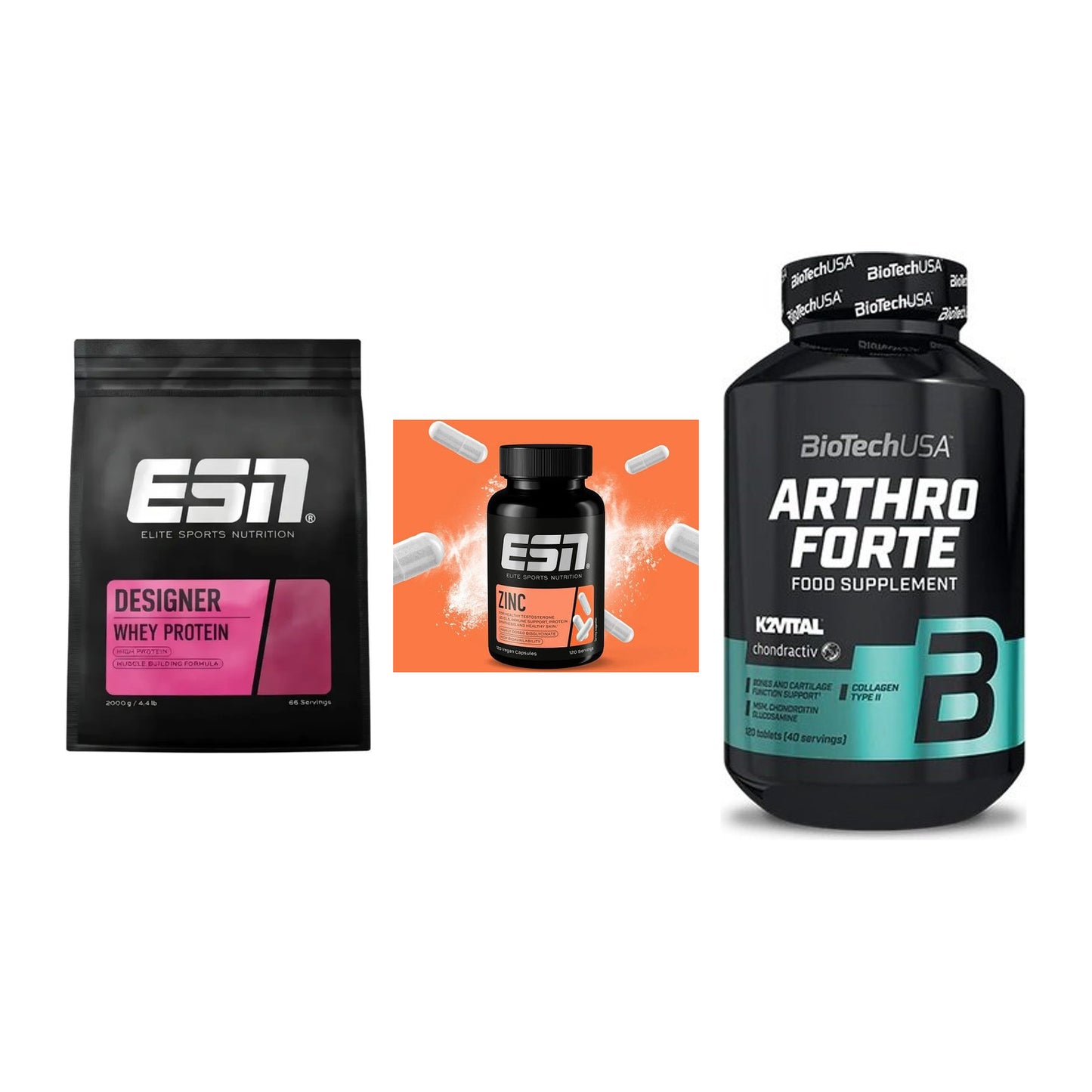 Regenerations-Set: ESN Designer + ESN Zinc + BioTech Arthro – alle enthaltenen Artikel