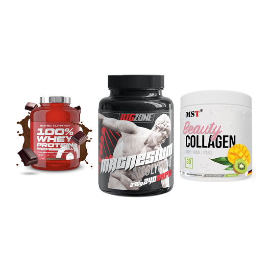 Regenerations-Set: Scitec 100% + Big Zone + MST Beauty – alle enthaltenen Artikel