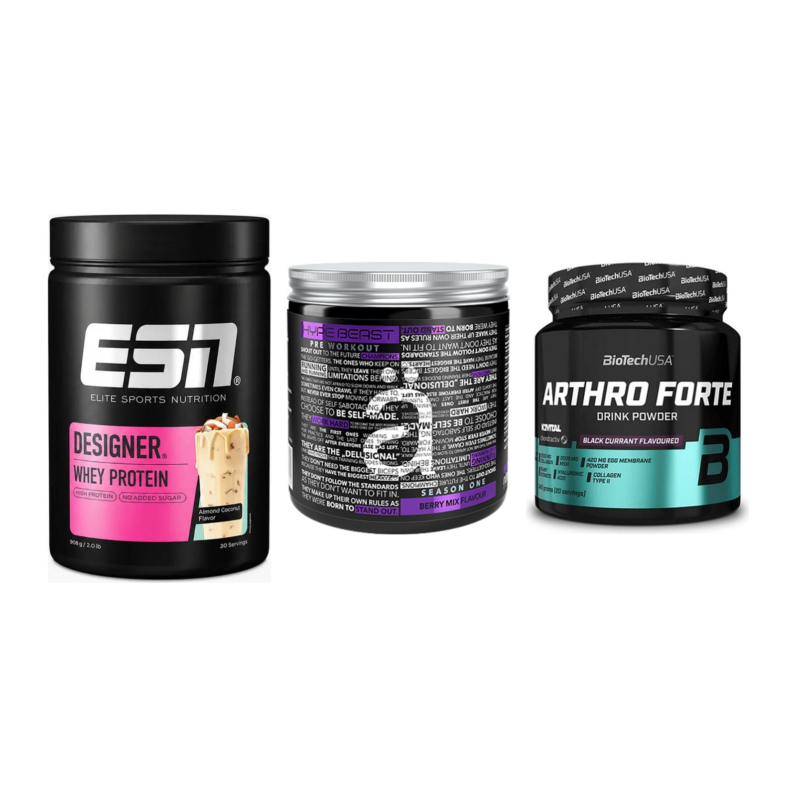 Regenerations-Set: ESN Designer + Nanosupps Hype + BioTech Arthro – alle enthaltenen Artikel