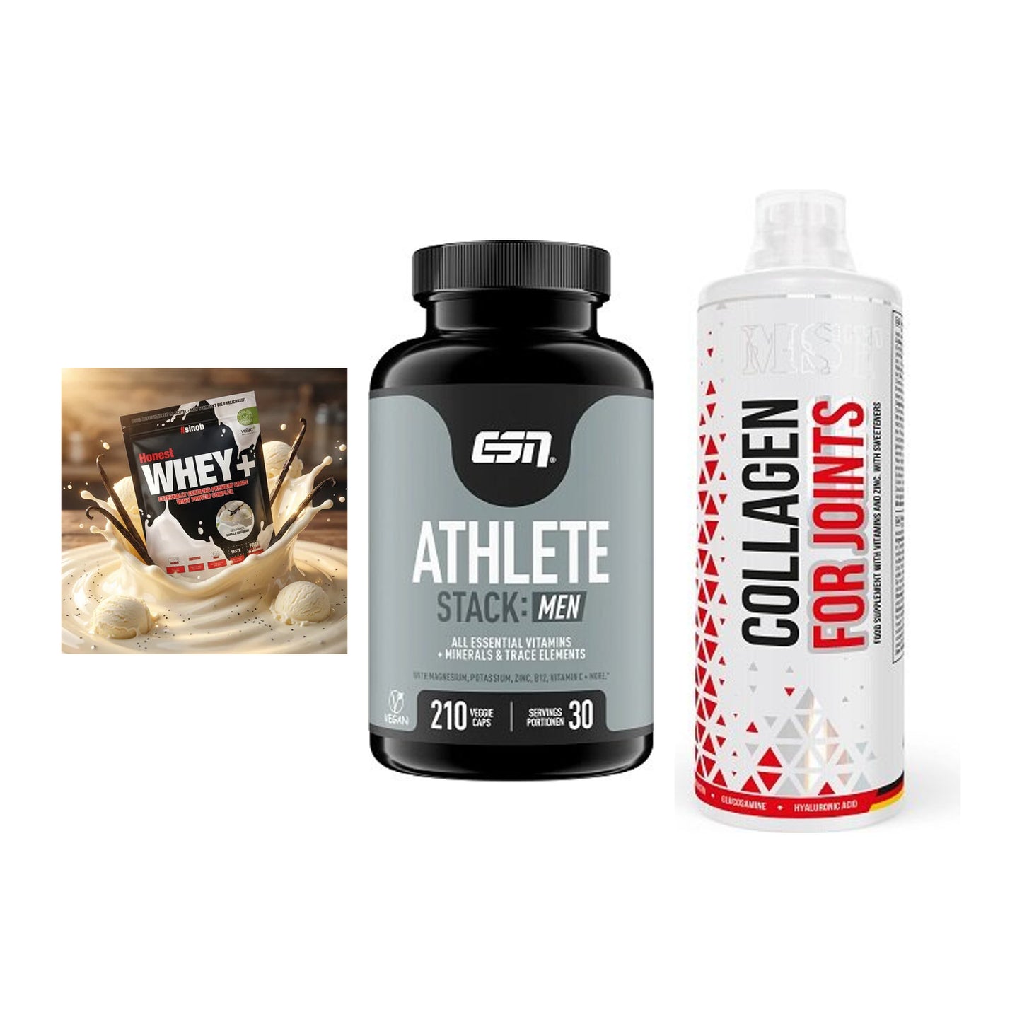 Regenerations-Set: Sinob Honest + ESN Athlete + MST Collagen – alle enthaltenen Artikel