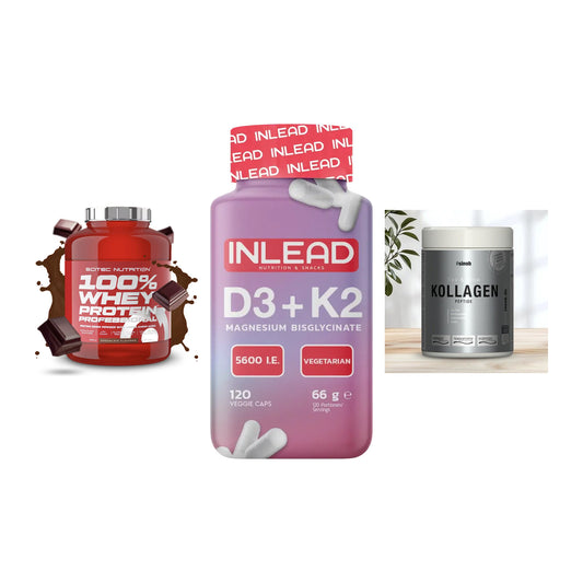 Regenerations-Set: Scitec 100% + INLEAD Vitamin + Sinob Kollagen – alle enthaltenen Artikel