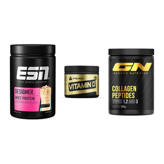 Regenerations-Set: ESN Designer + Peak Vitamin D + GN Peptan – alle enthaltenen Artikel