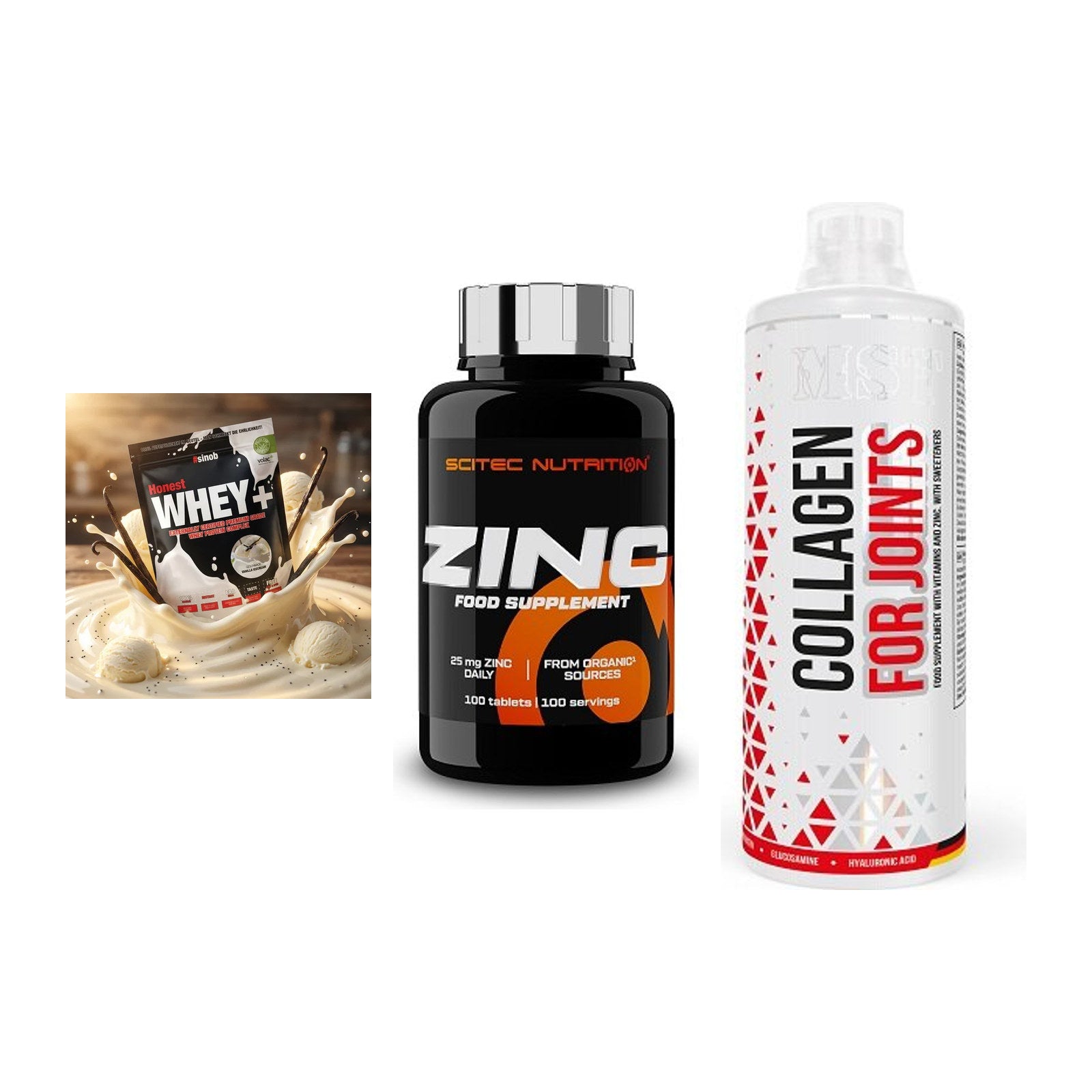 Regenerations-Set: Sinob Honest + Scitec Zinc + MST Collagen – alle enthaltenen Artikel