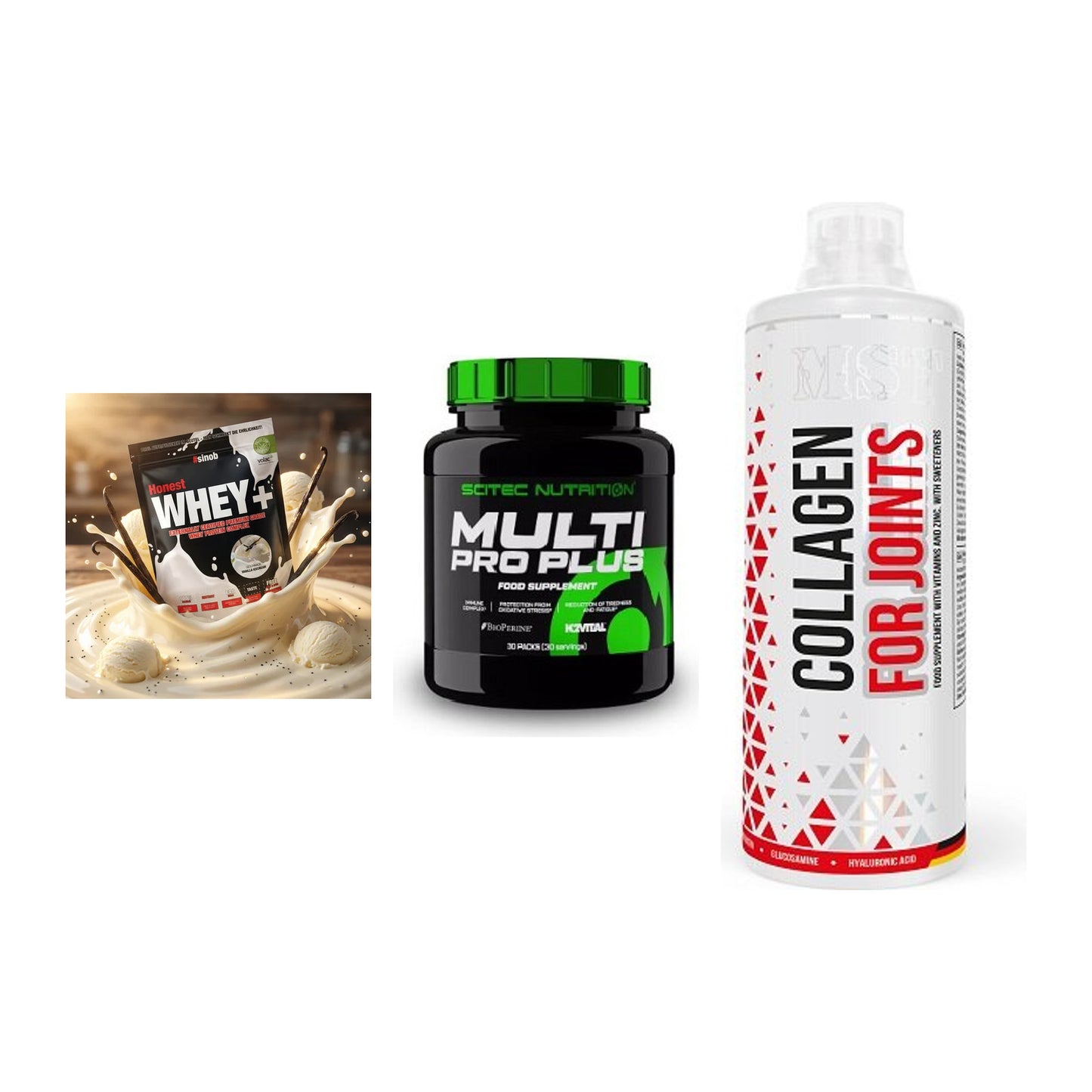 Regenerations-Set: Sinob Honest + Scitec Multi + MST Collagen – alle enthaltenen Artikel