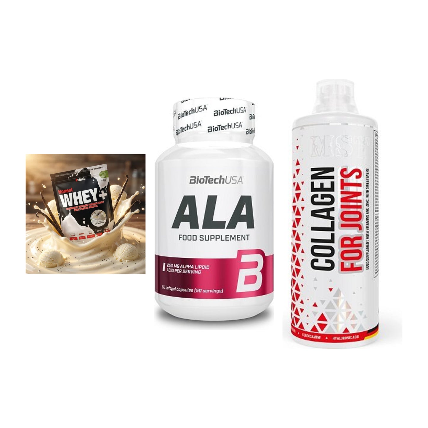 Regenerations-Set: Sinob Honest + BioTech ALA + MST Collagen – alle enthaltenen Artikel