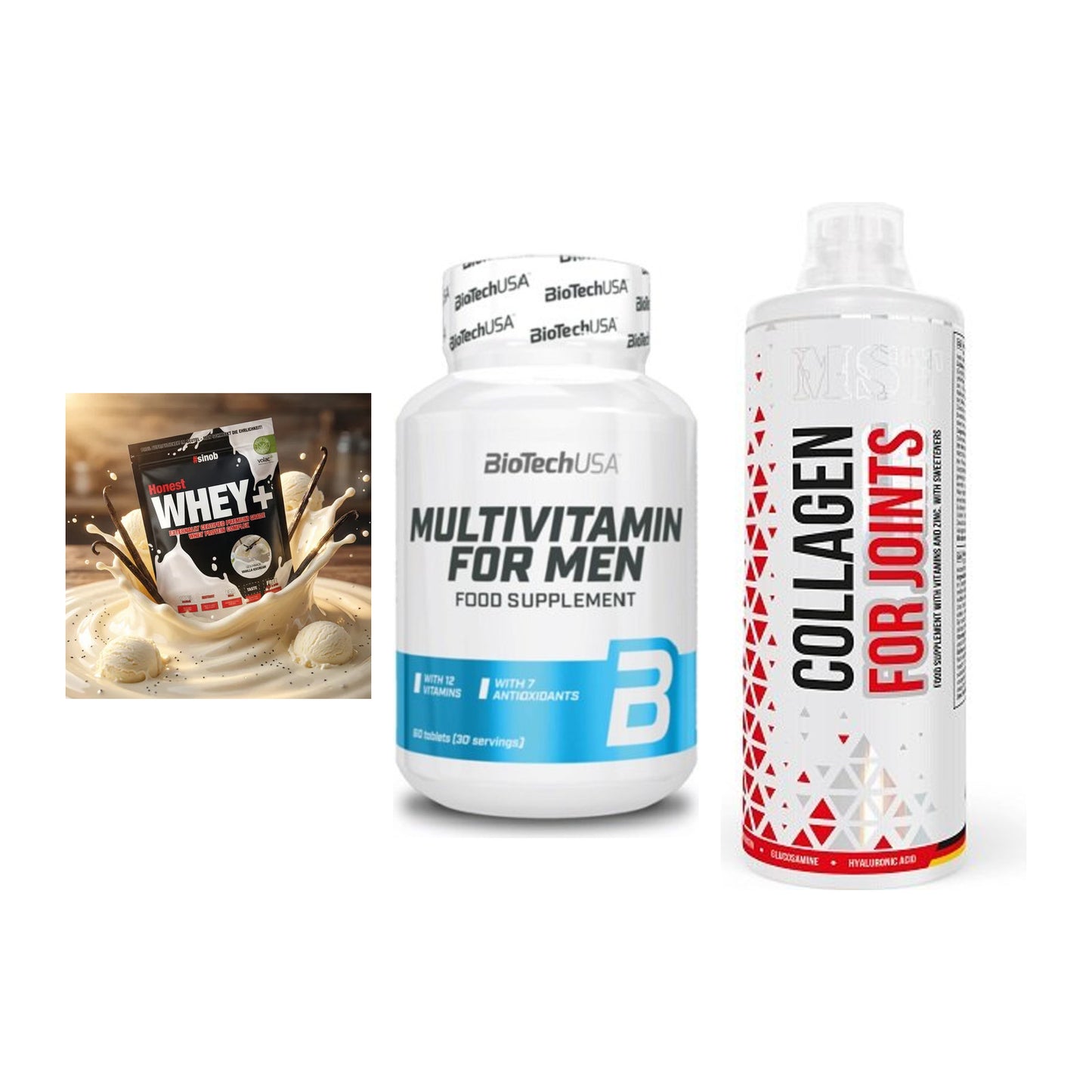 Regenerations-Set: Sinob Honest + BioTech Multivi + MST Collagen – alle enthaltenen Artikel