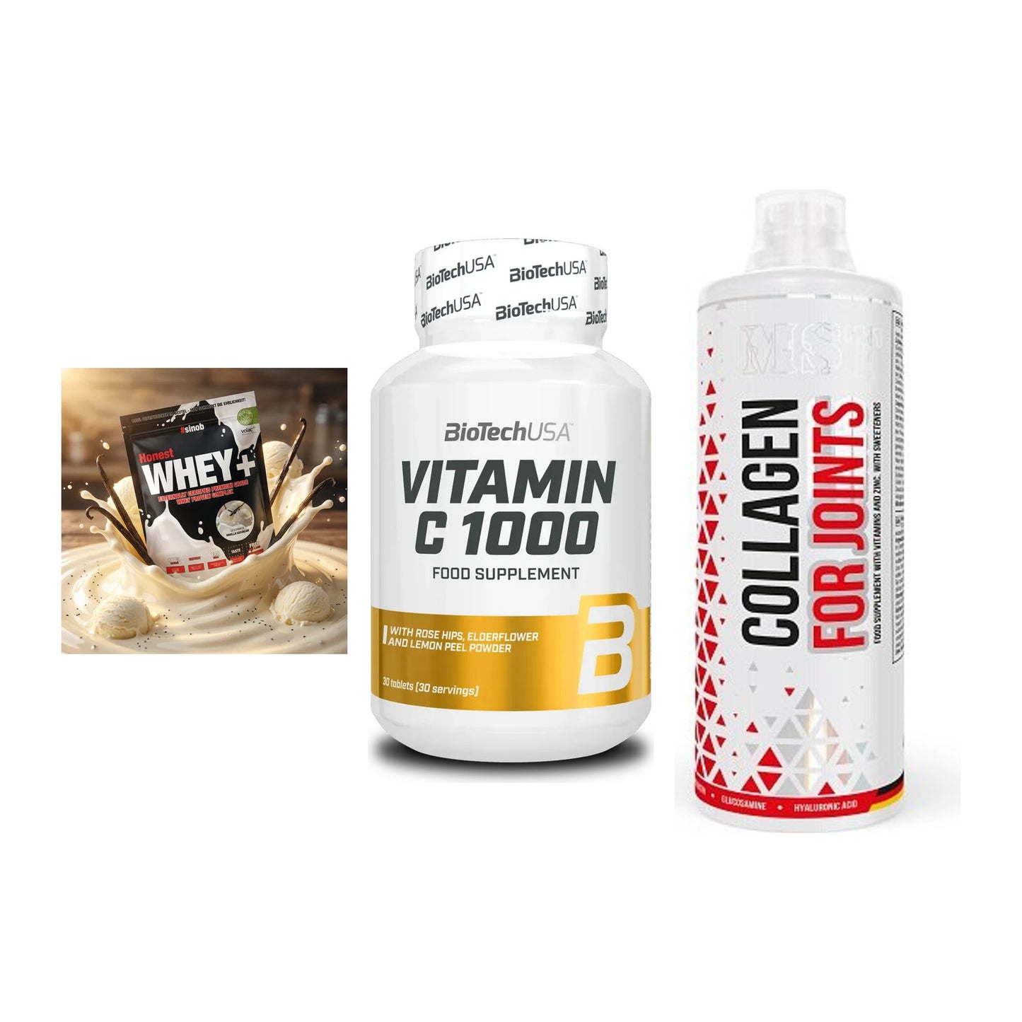 Regenerations-Set: Sinob Honest + BioTech Vitamin + MST Collagen – alle enthaltenen Artikel