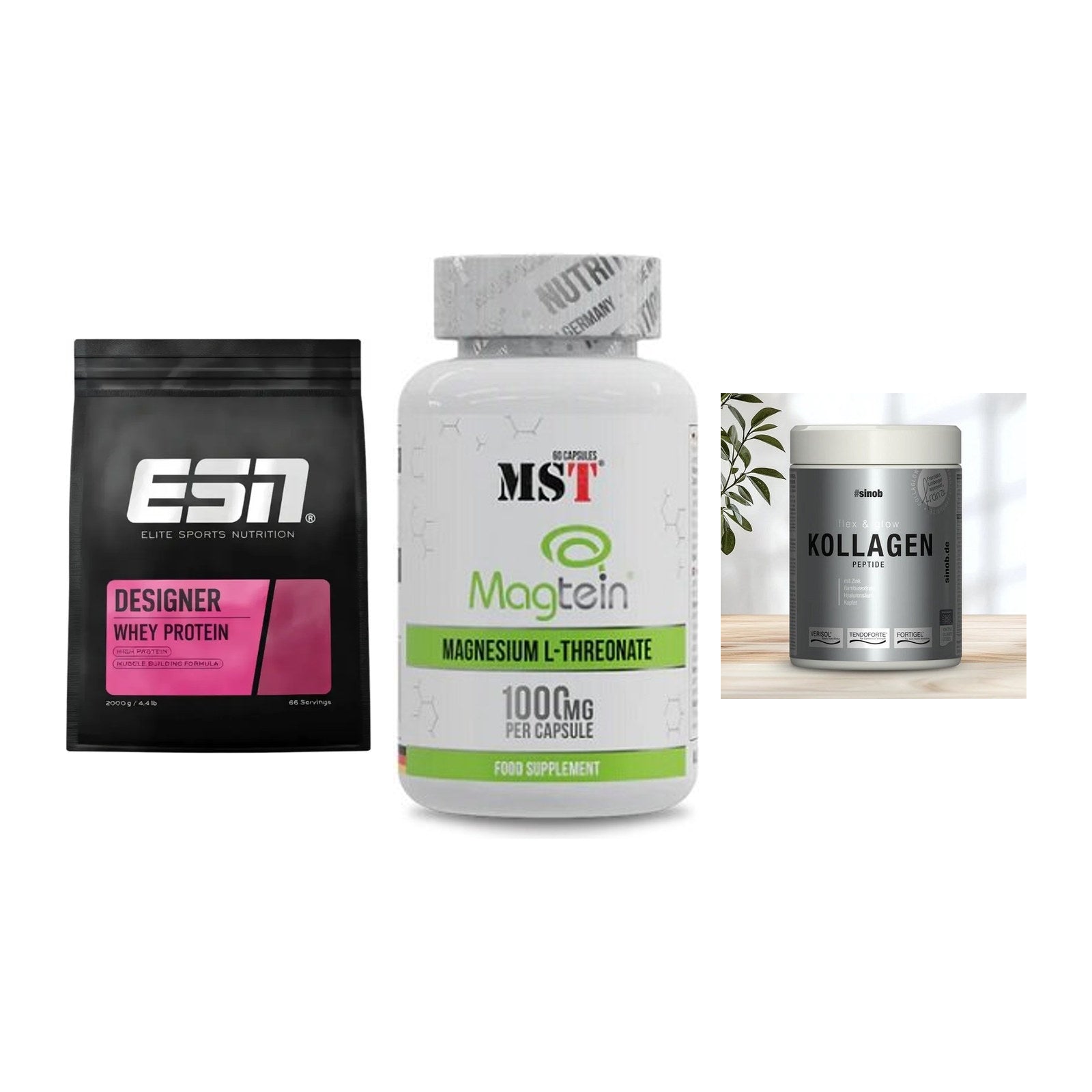 Regenerations-Set: ESN Designer + MST Magnesium + Sinob Kollagen – alle enthaltenen Artikel
